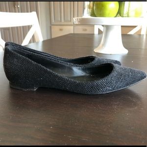 Theyskens’ Theory Black Woven Ballet Flats